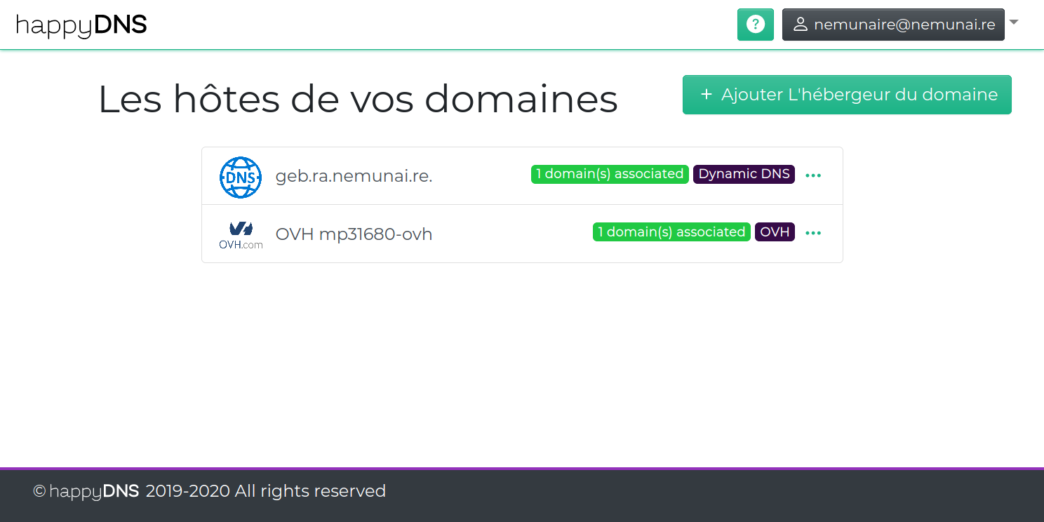 The hosters of your domains